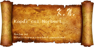 Kopácsi Norbert névjegykártya