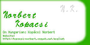 norbert kopacsi business card