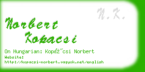 norbert kopacsi business card